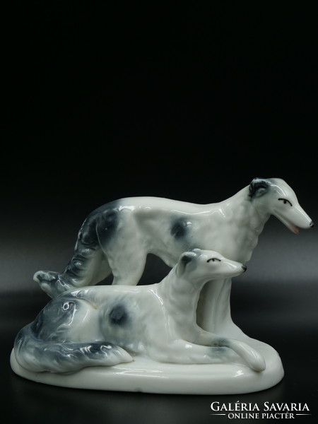 Russian greyhound couple porcelain (carl scheidig gräfenthal)