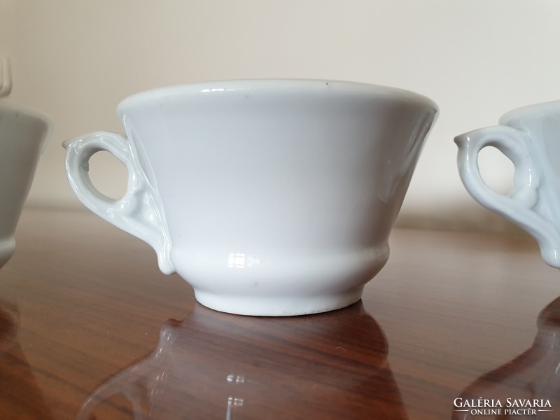 Antik 3 db porcelán csésze vastagfalú régi fehér bögre