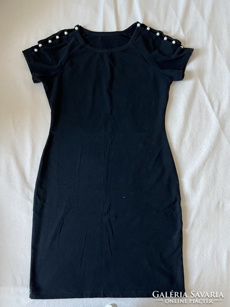 Black stretch mini dress or tunic