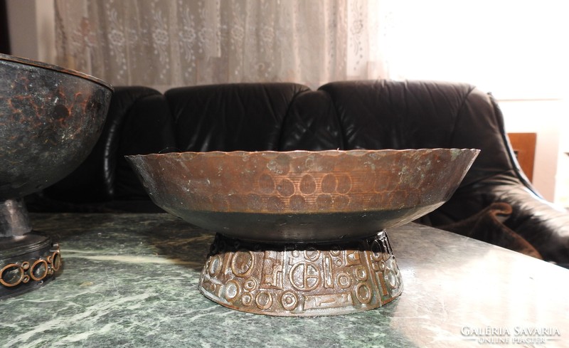 Pair of industrial red copper / bronze table centerpieces - Szilágy Ildíko