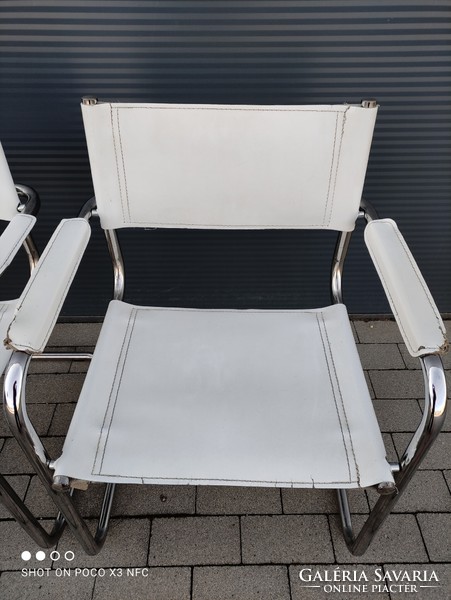 Sorszámmal jelzett!  Bauhaus Marcel Breuer MG5 style krómozott csővázas szék az ár darabár!