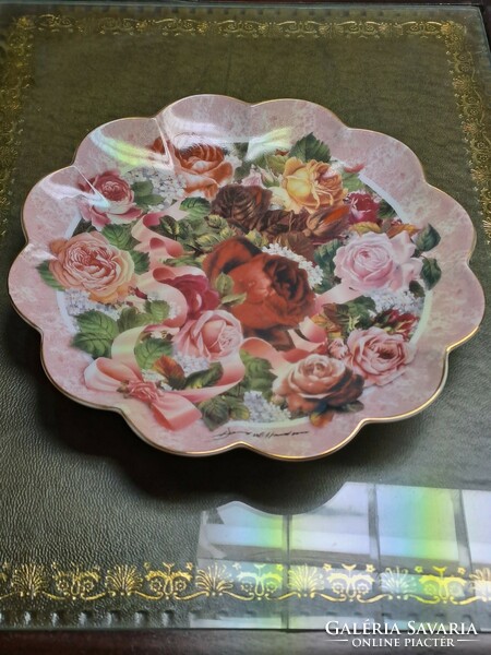 The franklin like victorian rose bouquet bone china vintage rose serving plate 20.5 Cm
