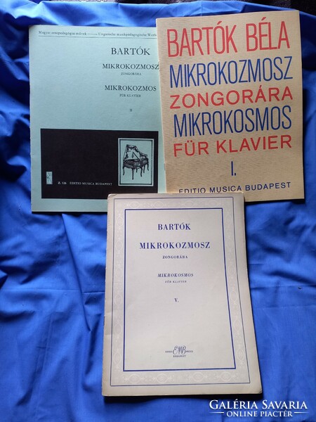 Bartók Mikrokozmosz 3 db zongorakotta eladó