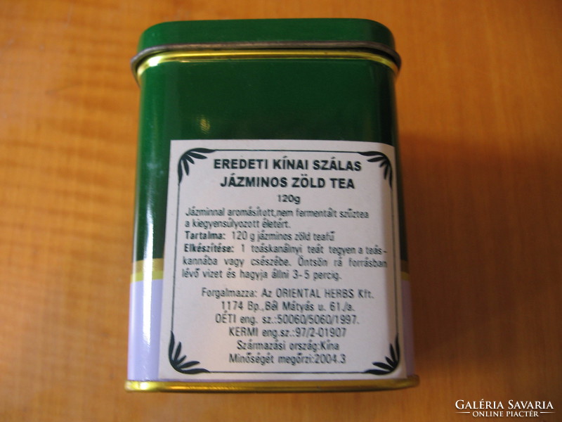 China jasmine tea in metal box