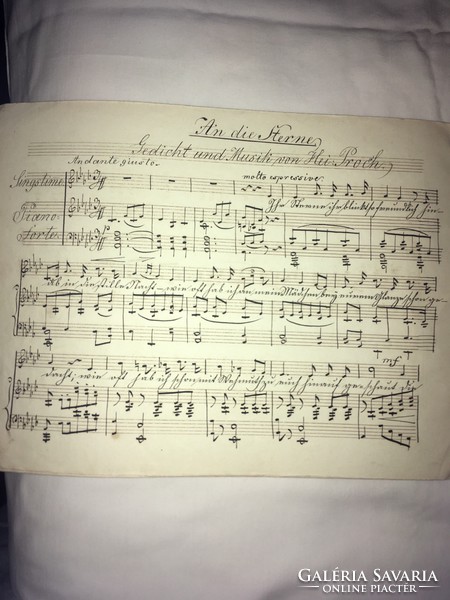 /1800s/romanze aus maritana. Für eine iingstime mit begleitung des piano forte. Handwritten!!