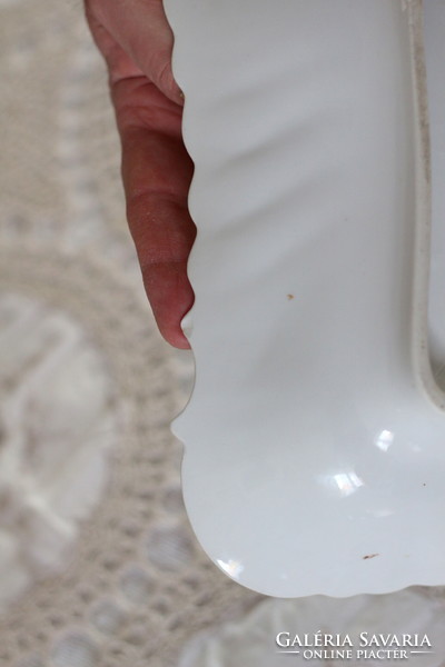 Gyönyörű ibolyás porcelán, nagy méretű szecessziós kínáló tál, asztalközép, ibolya