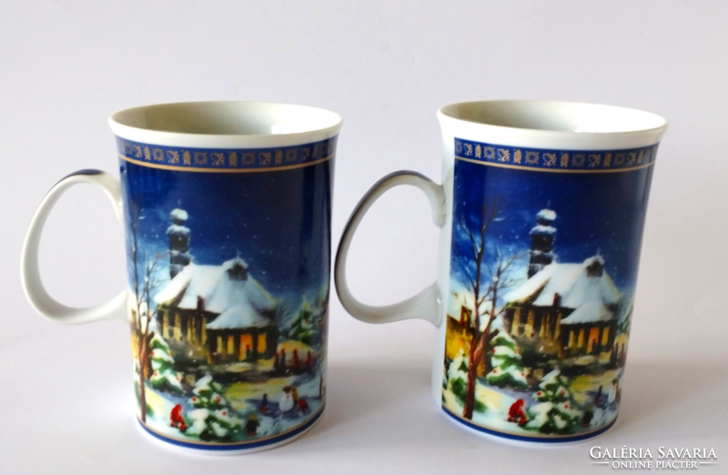 Gyönyörű minőségi német porcelán karácsonyi bögre,csésze
