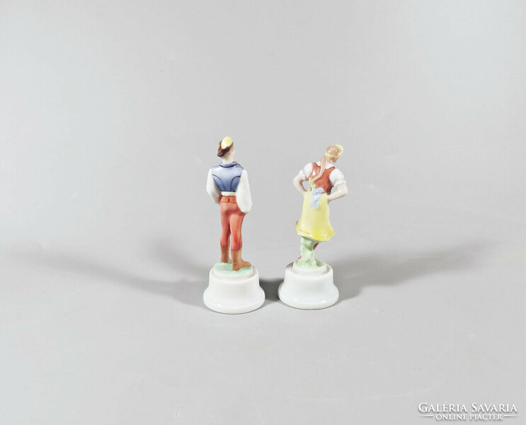 Herend, young couple in folk costume, folklore, hand-painted porcelain figurines, flawless! (J014)