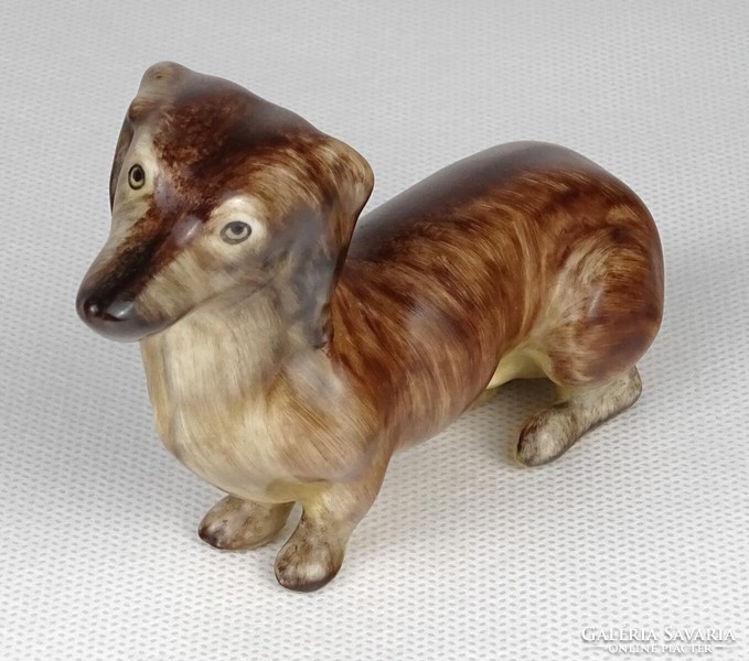 1M420 old small porcelain dachshund dachshund dog 10.5 Cm