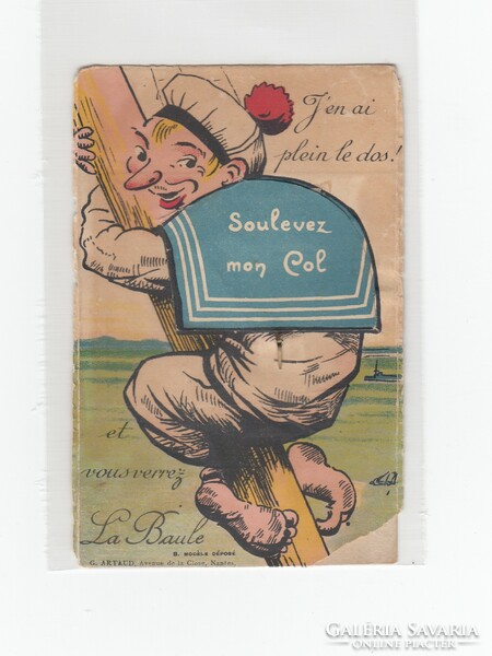 Üdvözlő képeslap humoros 1924 H:07 "Matróz felhajtható gallérral"