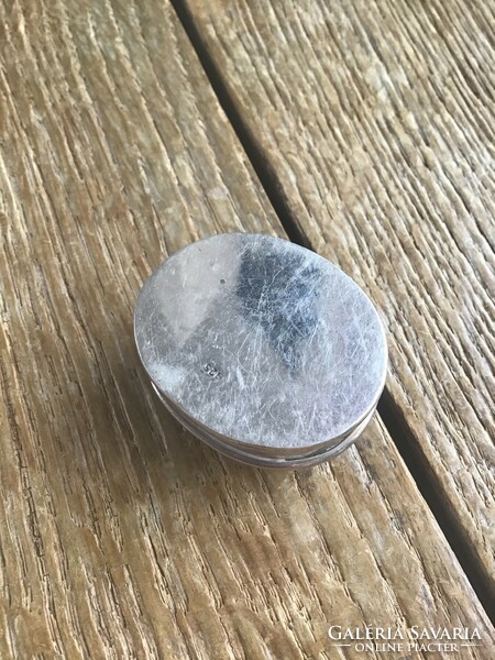Ezüst szelence nagy méretű krizopráz kővel