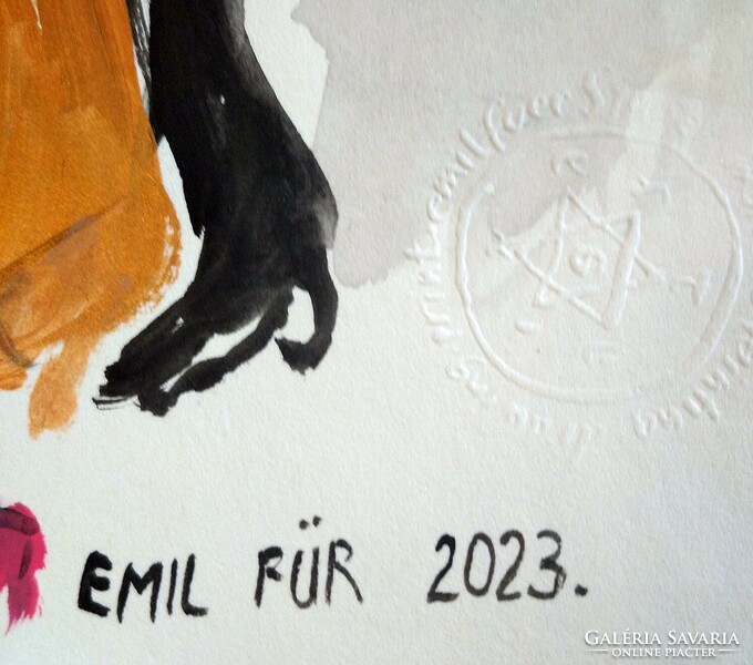 Für Emil: "Minden körülmények között az operában voltunk"  - eredeti festmény 2023-ból!