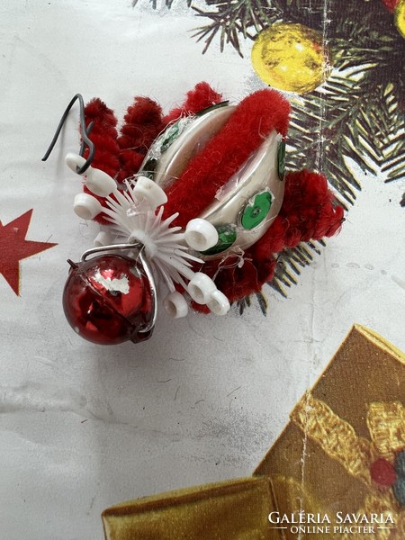 Ladybug Christmas tree decoration made of old chenille glass and plastic elements