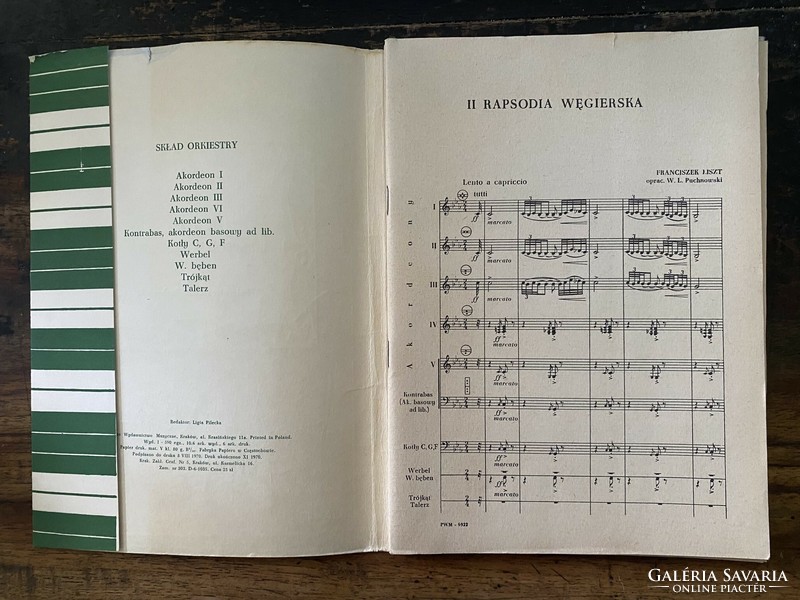 Franz flour: ii. Hungarian rhapsody (repertuar oekiestry akordeonowej) sheet music