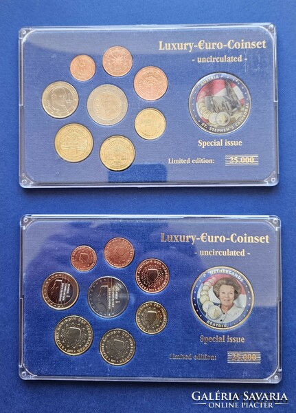 Holland 2011 és Ausztria 2002 díszcsomagolt € forgalmi sor (Luxury € Coinset) Limitált: 25.000 db