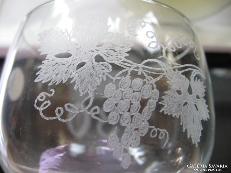 5 pcs zwiesel glas germany römer glass with rose decoration