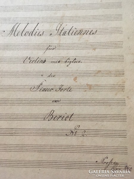/1840/. Melodies Italiennes für Violin mit begleit. des Piano Forte von Beriot N=2. Profztm pio 1840