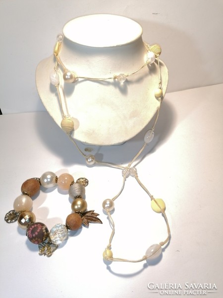 Mixed pearl necklace and bracelet (598)