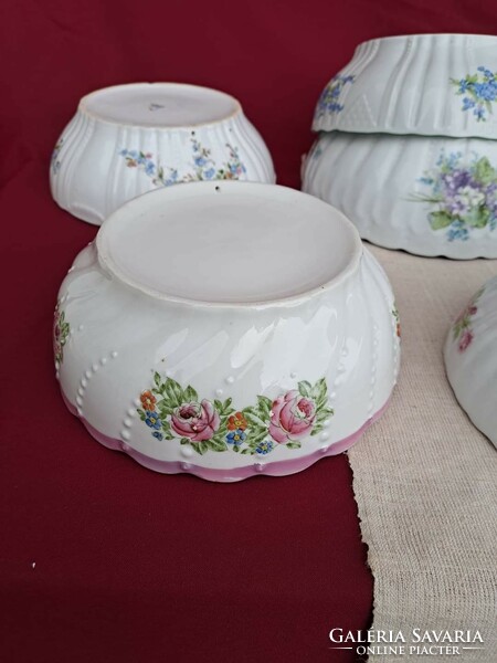 Pink floral porcelain cake plate soup plate stew plate coma plate peasant plate