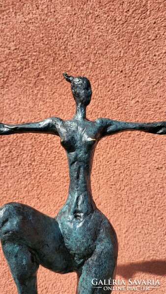 Modernist abstract bronze sculpture