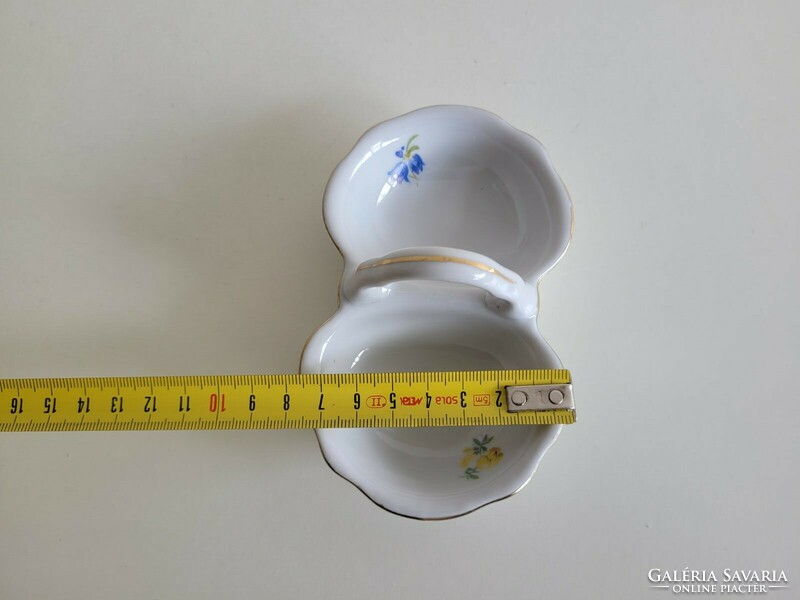 Old Zsolnay porcelain salt shaker with floral spiced table salt and pepper dispenser