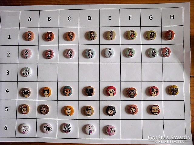 15 Mm wooden button, button collection for scrapbooking, clothes, bag little girl, kitten, kitten cat