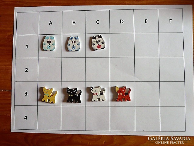 Kitten, kitten, cat button, wooden button collection for clothes, bags, scrapbooking