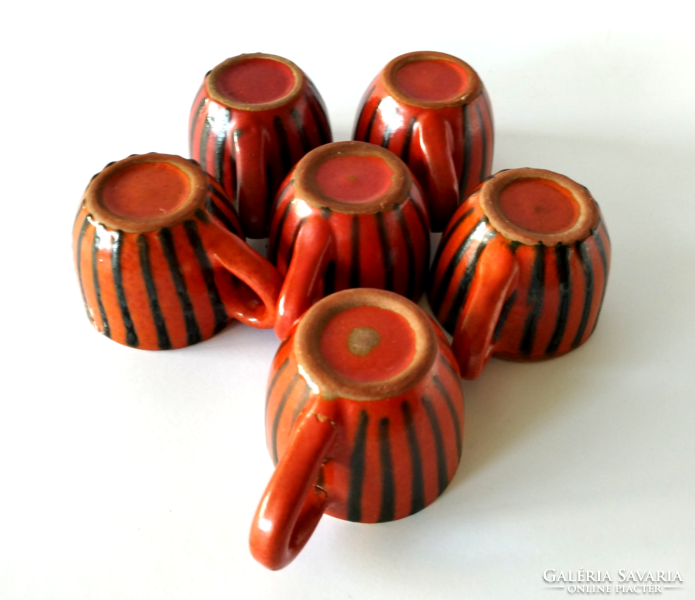 6 old Tofej ceramic coffee cups