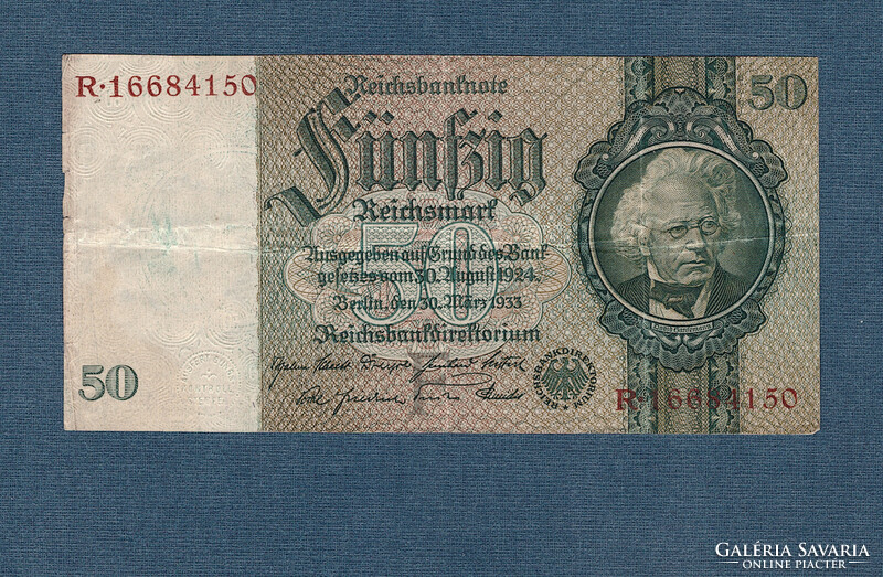 50 Reichsmark 1933 azaz 50 Német Birodalmi Márka