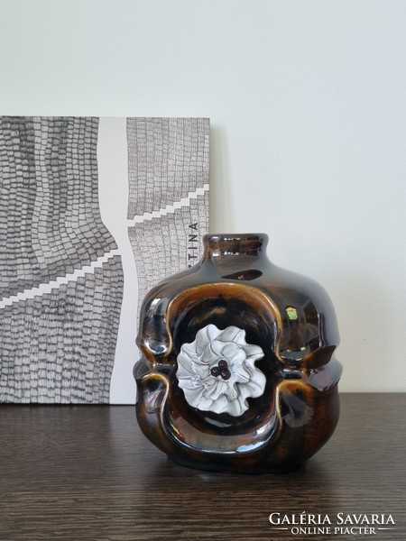 Gyula Végvári industrial art ceramic vase signed, juried work