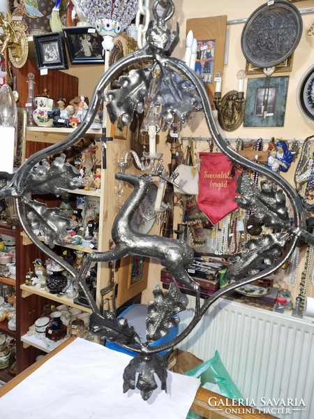 Wrought iron deer chandelier