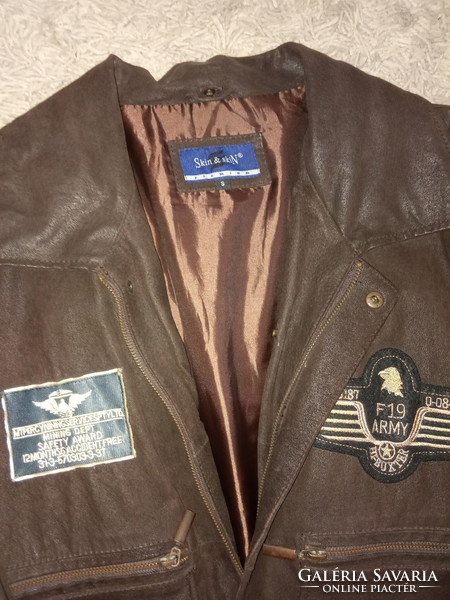 Hi buxter brown black real leather jacket known from the movie Top Gun