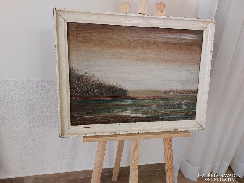 (K) tibor painting from Komárom with frame 67x52 cm, wear photographed.