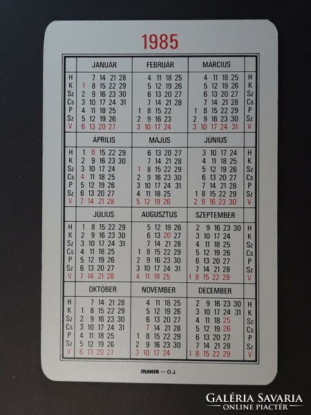 Old card calendar 1985 - with Hungarian post inscription - retro calendar