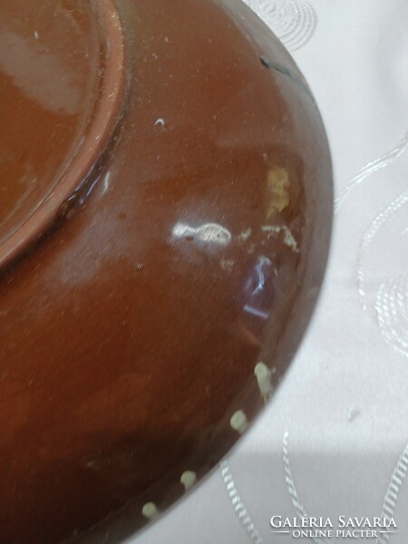 Ceramic wall bowl. Városlőd majolica.