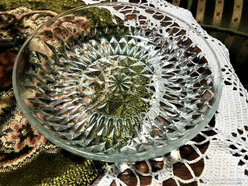 High-gloss, antique, silver-plated, openwork, serving bowl or basket, with a flawless glass bowl