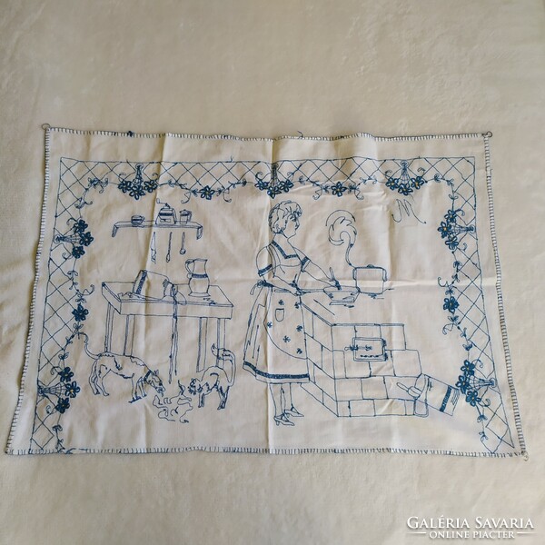 Old embroidered kitchen wall protector for sale!