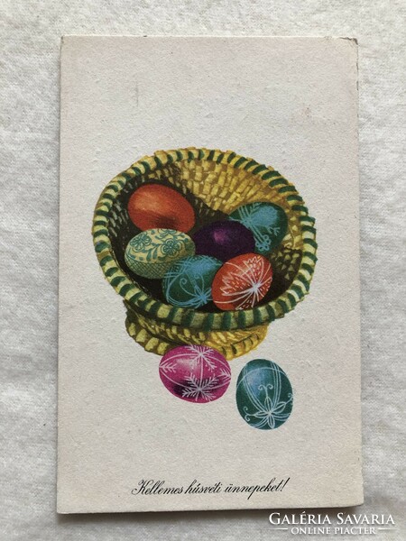 Old Easter postcard, picture postcard - Magda Issák drawing -5.