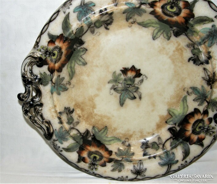 Antique xix. No. Majolica serving bowl - table center - 34 cm