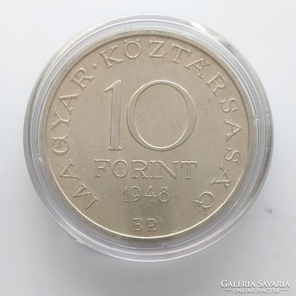 1948 Ezüst Széchenyi 10 Forint XF. (No: 22/100.)