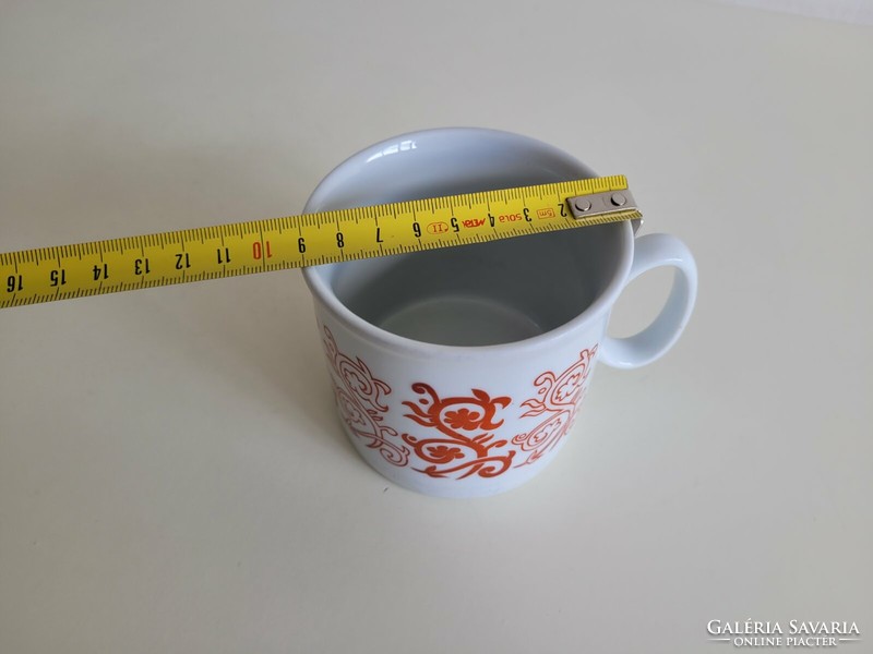 Régi Zsolnay porcelán bögre növényi indamintás retro teás csésze