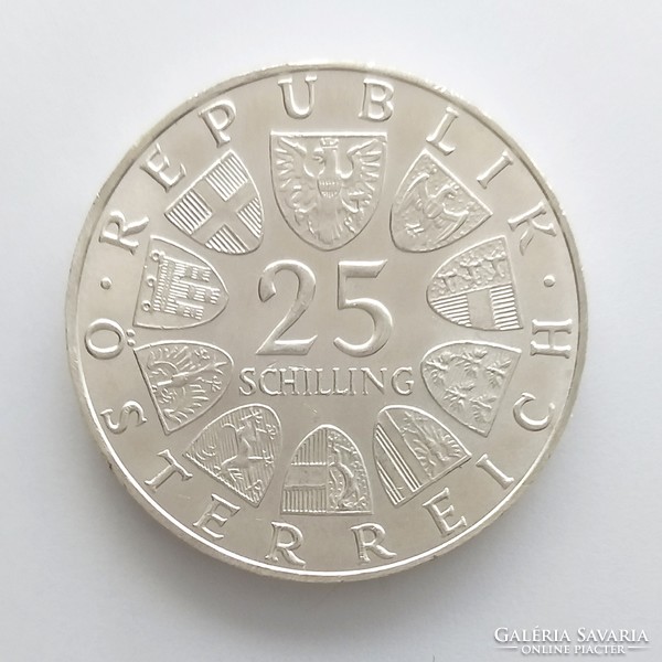 1970 Silver Austrian 25 schillings. Unc. (No: 22/106.)