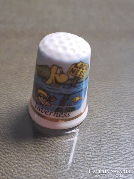 English porcelain thimble Loch Ness monster