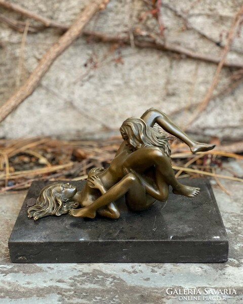 Erotic scene - bronze sculpture