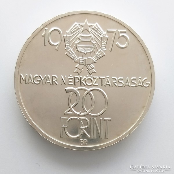 1975 Silver 200 forints. Unc. (No: 22/107.)