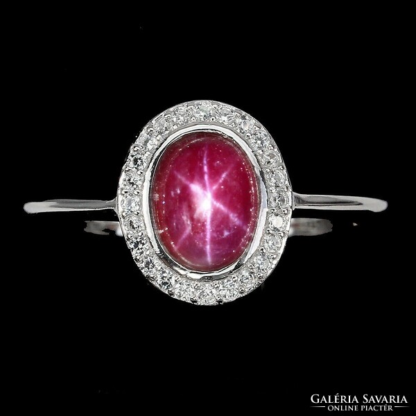 54 And real seven star ruby 925 sterling silver ring
