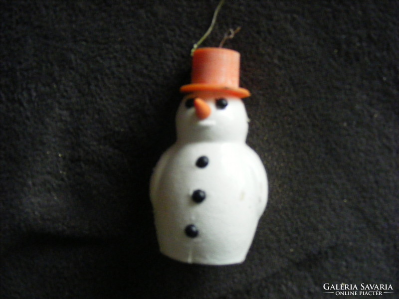 Old approx. 50-year-old Christmas decoration, Christmas tree ornament, snowman, damaged