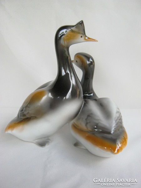 Hollóházi  porcelán madár pár nagy méretű