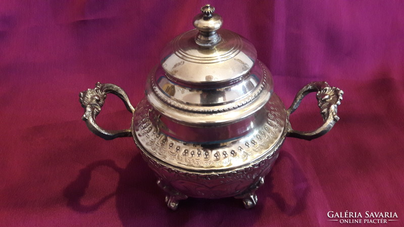 Antique silver-plated Arabic sugar holder, bonbonier box (l3539)