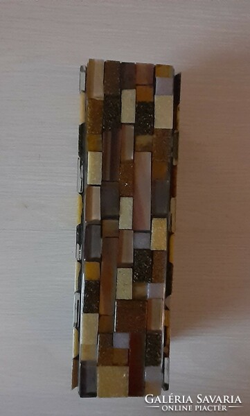 Brown mosaic glass vase